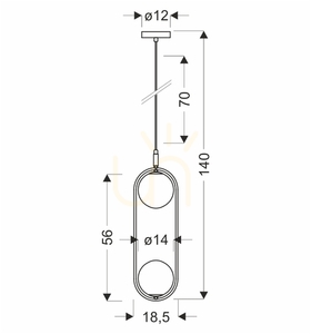 Zlatá závesná lampa CORDEL G9 28W CANDELLUX 32-44105 small 1