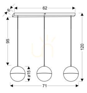 FURNI čierna LED 15W závesná lampa CANDELLUX A0031-330 small 3