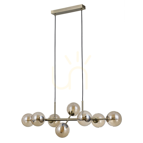 Skontrolujte Závesné LED svietidlo Italux Erimida 8x 5W jantárové sklo PND-2244-8A-AB