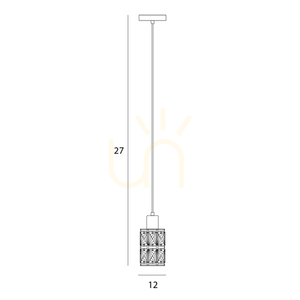 Závesné svetlo Italux Menfi čierno-mosadzné jantárové sklo PND-44236-1-BK-GD small 1