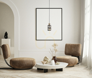 Závesné svetlo Italux Menfi čierno-mosadzné jantárové sklo PND-44236-1-BK-GD small 0