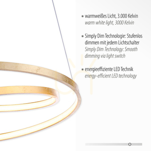 Závesné svietidlo ROMAN 2472-12 Gold 1xLED small 3