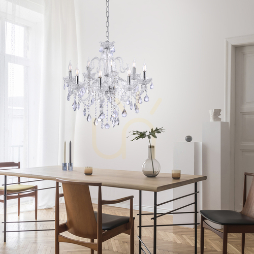 Skontrolujte Krištáľový luster Paul Neuhaus GRACIA 3081-00 priehľadný 8×E14 71 cm