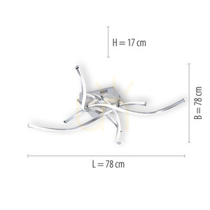 POLINA Plafond 9144-55 Silver 4xLED small 6
