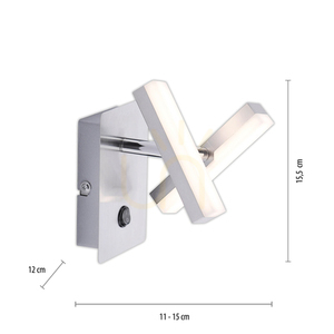 Nástenné svietidlo RICO 11276-55 Silver 2xLED small 8