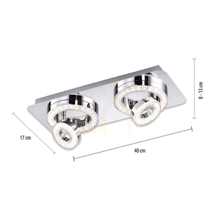 TIM Plafond 14521-17 Chrome 4xLED small 8