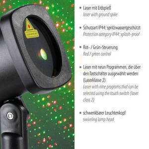 Záhradný laserový projektor Zuma Line LASER 19940-18 čierny 6 W IP44 small 2