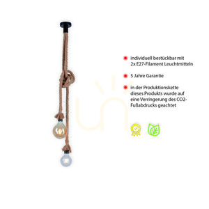 Závesné svietidlo ROPE 15482-18 Brown 2xE27 3 Závesné svietidlo ROPE 15482-18 Brown 2xE27 small 3