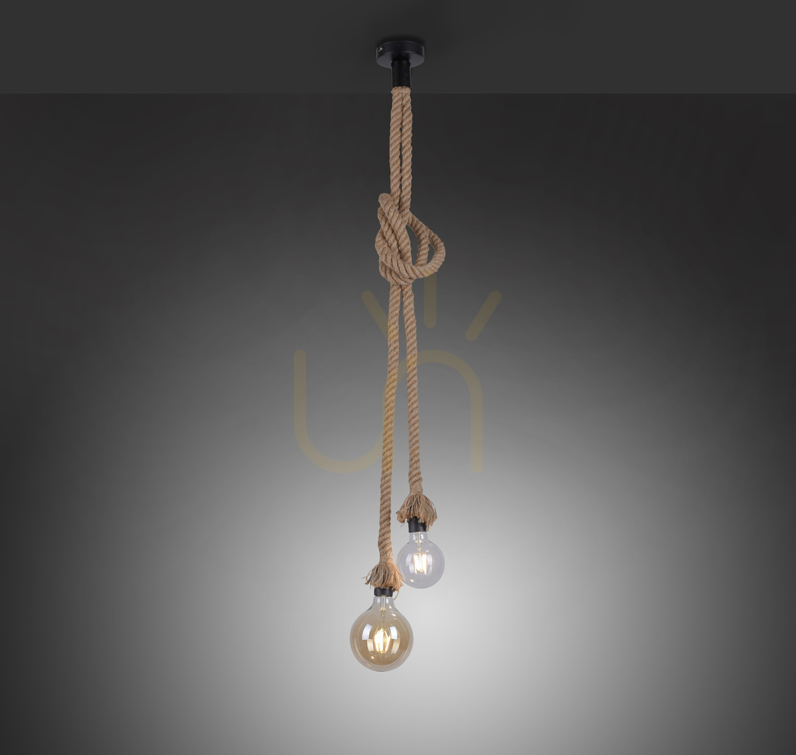 Šou Závesné svietidlo ROPE 15482-18 Brown 2xE27 Závesné svietidlo ROPE 15482-18 Brown 2xE27