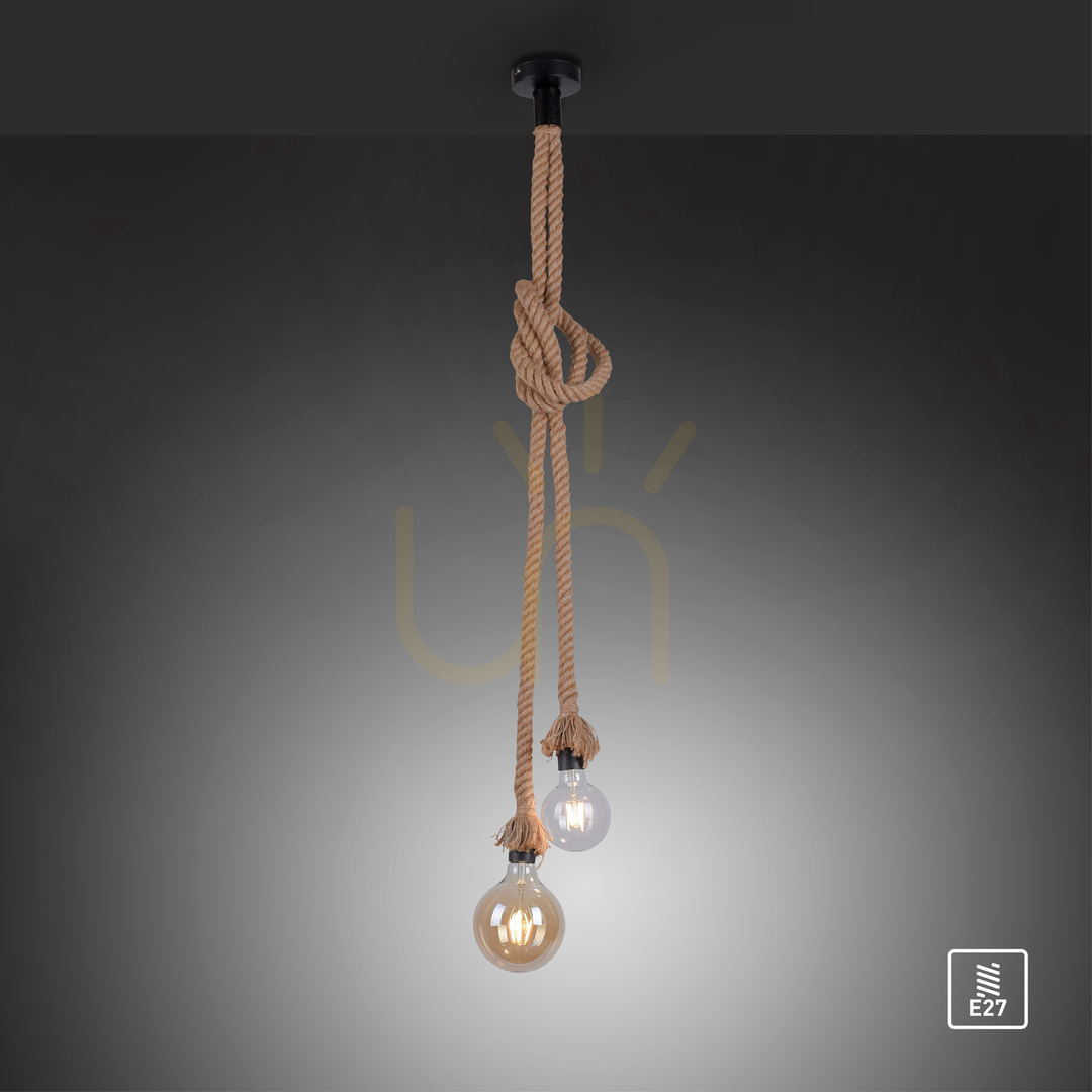 Displej Závesné svietidlo ROPE 15482-18 Brown 2xE27 Závesné svietidlo ROPE 15482-18 Brown 2xE27