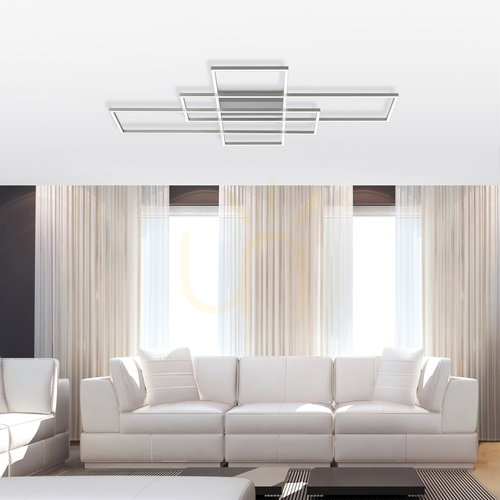 Skontrolujte LED stropné svietidlo Paul Neuhaus Q-INIGO 8195-55, strieborné, 101 × 75 cm, CCT