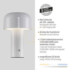 Stolová lampa AGNES 19190-16 biela 1xLED small 4