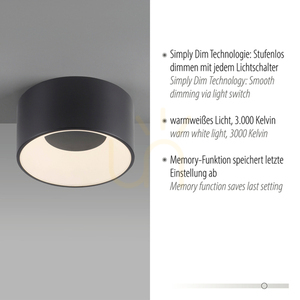 TANIKA Plafond 14325-18 Black 1xLED small 3