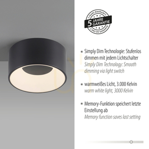 TANIKA Plafond 14325-18 Black 1xLED small 4