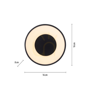 TANIKA Plafond 14325-18 Black 1xLED small 8