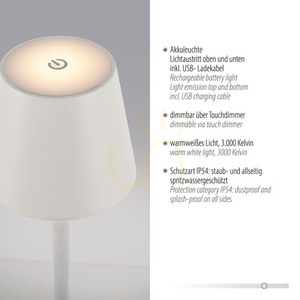 Záhradná lampa EURIA 19252-16 biela 1xLED small 3