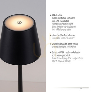 Záhradná lampa EURIA 19252-18 čierna 1xLED small 3