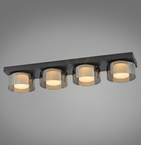 Skontrolujte Plafón RIKA 6164-18 Black 4xLED