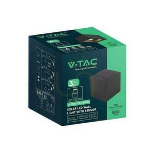 V-TAC solárne/USB nástenné svietidlo 9W LED COB čierna kocka 15x15cm IP65 senzor pohybu VT-409CCT 800lm small 5