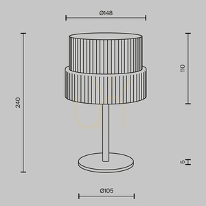 Stolová lampa Maytoni SCALA MOD496TL-L12BZK, bronz, ryhované koňakové sklo, Ø 14,8 × 24 cm, LED 12 W 1300 lm 3000K small 7