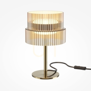 Stolová lampa Maytoni SCALA MOD496TL-L12BZK, bronz, ryhované koňakové sklo, Ø 14,8 × 24 cm, LED 12 W 1300 lm 3000K small 0