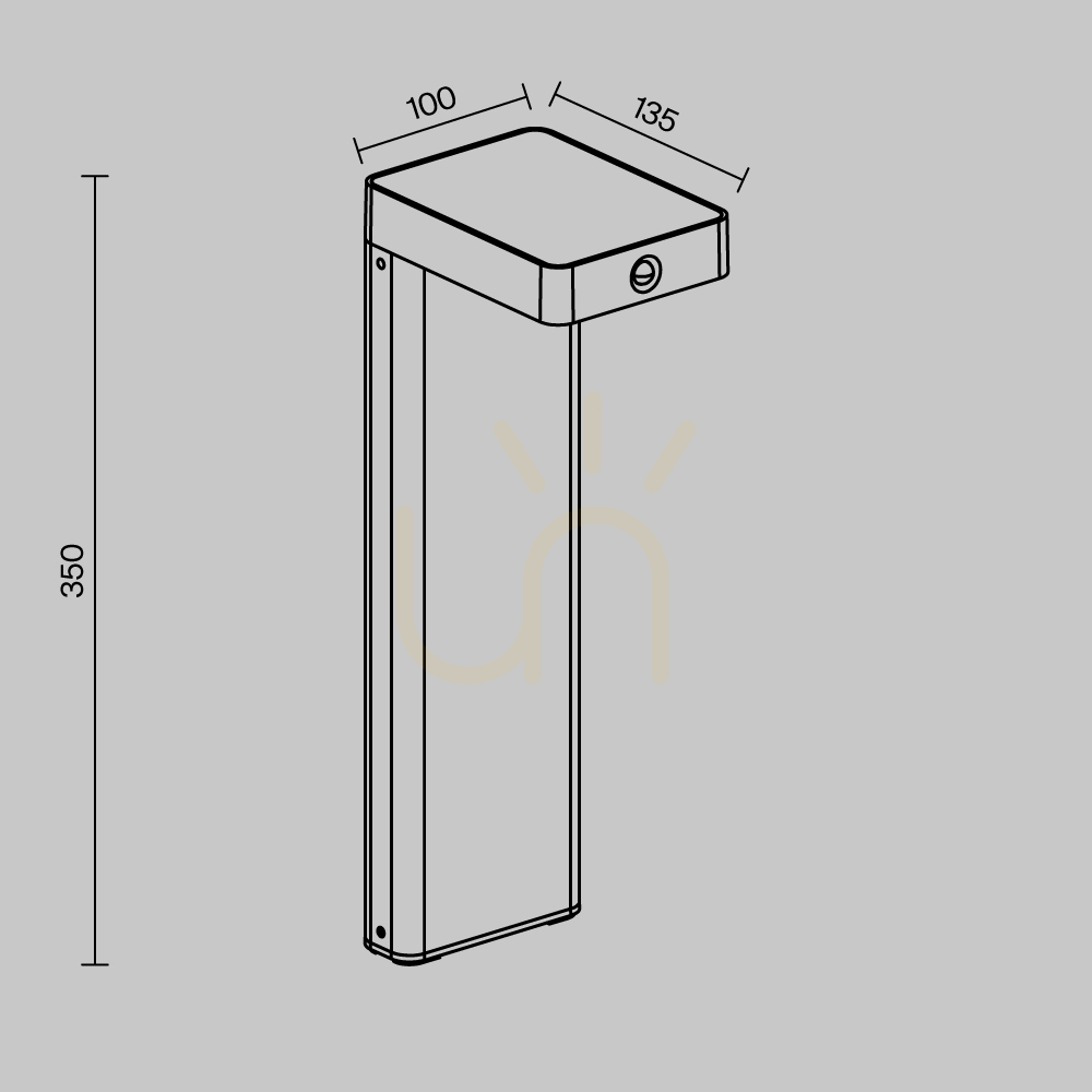 Náhľad Solárna lampa NORDIS O140FL-L2BK1 IP65 Maytoni Solárna lampa NORDIS O140FL-L2BK1 IP65 Maytoni