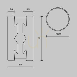 Kruhová magnetická lišta Maytoni Flarity TRX154-R-D800-B, Ø80 cm, 24 V, čierna small 6
