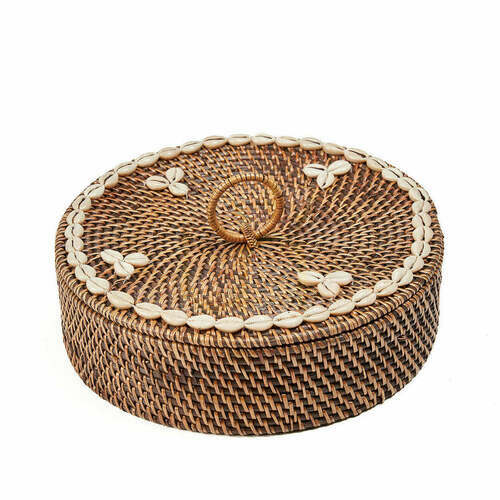 Skontrolujte Ratanový kôš s priehradkou 30x30x9,5 cm prírodná hnedá Baskets