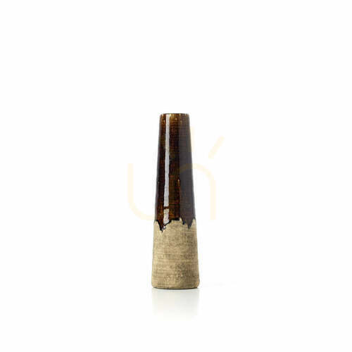 Skontrolujte Váza BAZAR BIZAR Amber Cone hnedo-béžová S 39,5 cm