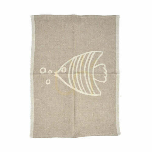 Skontrolujte Ľanová kuchynská utierka The Linen Fish prírodná biela 50 × 70 cm