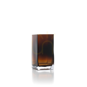 Sklenená váza Bazar Bizar Amber Cuboid S, jantárová, 10x10x20 cm small 4