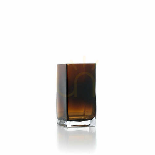 Skontrolujte Sklenená váza Bazar Bizar Amber Cuboid S, jantárová, 10x10x20 cm