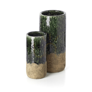 Váza betónová zelená s mešovým valcom M 13,5 × 13,5 × 29,5 cm small 2