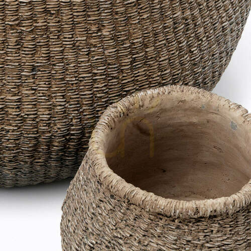 Skontrolujte Hrnce Planters Kvetináč Faux-Puff hnedý L 25x23,5x19 cm