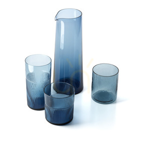 Pohár Azure Rippled High Tumbler modrý small 5