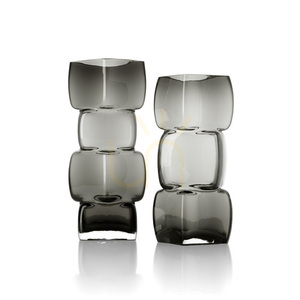 Váza The Cubes tmavosivá M Glass Collection small 4