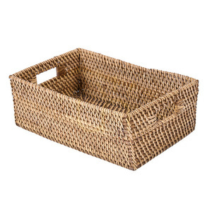 Ratanový úložný kôš Baskets 33x22x13 cm prírodná hnedá small 4