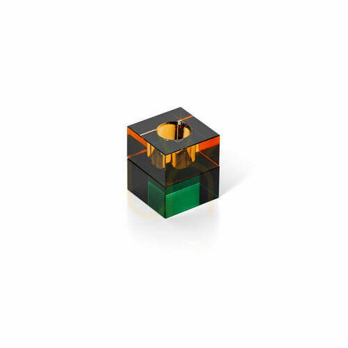 Skontrolujte Sviečkový svietnik Gem Blocks zelený jantár 5 cm
