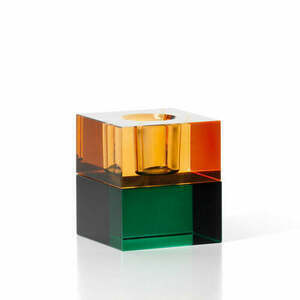 Sviečkový svietnik Gem Blocks zelený jantár 5 cm small 0
