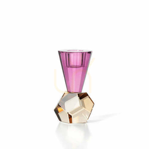 Skontrolujte Svietnik Bazar Bizar Amethyst Flame z recyklovaného skla, 10,5 cm, jantárovo-fialový