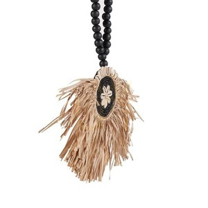 Rafia tassel prírodná čierna 70 cm, handmade príslušenstvo small 5