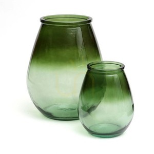 Sklenená váza Qiezi zelená L Glass Collection small 4