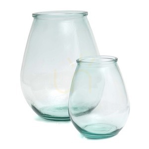 Váza Qiezi Glass Collection modrá M 23 cm small 3