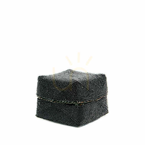 Skontrolujte Prútený košík s korálkami čierny S Beaded Collection