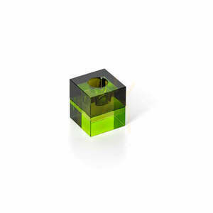 Sviečkový svietnik Gem Blocks Green Smoke 5 cm small 1