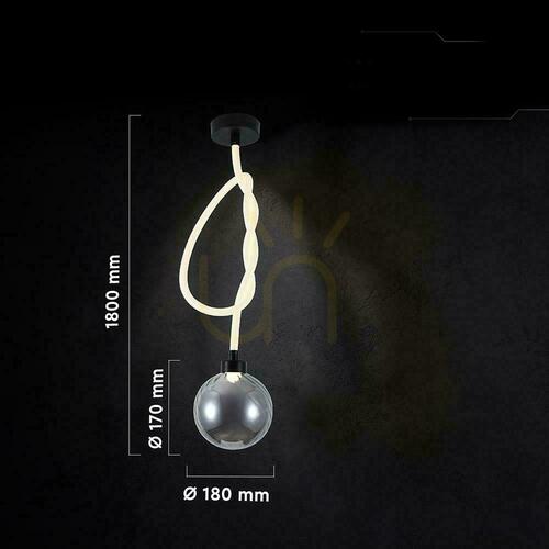 Skontrolujte V-TAC LED závesné svietidlo 20W smoke sphere fi 18cm viazaná šnúra VT-84038 3000K 1900lm