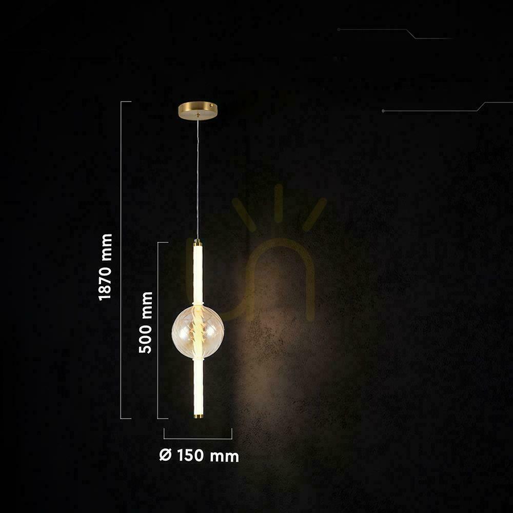 Náhľad V-TAC LED 8W zlatá jantárová biela závesné svietidlo VT-84039 3000K 1100lm V-TAC LED 8W zlatá jantárová biela závesné svietidlo VT-84039 3000K 1100lm
