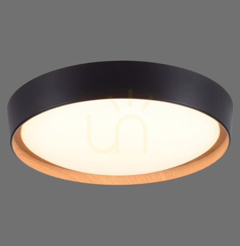 Skontrolujte LED stropné svietidlo Zuma Line EMILIA 14347-18 čierne s dekorom dreva 29 W 40 cm