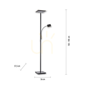Stojacia lampa HANS 11710-18 Black 2xLED small 7