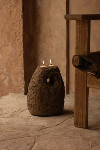 Skontrolujte Sviečka Terra Totem hnedá Terracotta Collection 15x20x28 cm